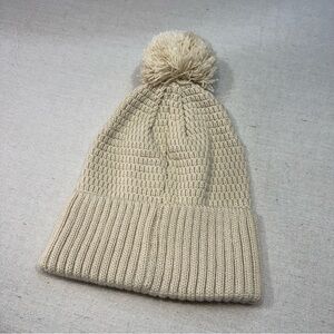 Tractor Supply Cream Knit Beanie with Pom-Pom